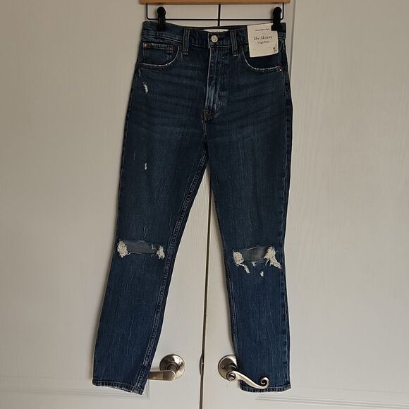 Women's Blue High-Rise Skinny  Jeans - Picture 11 of 16